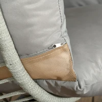 Outsunny Outdoor Hanging Egg Chair with Thick Padded Cushion, Patio Swing Chair, Grey(m-9)