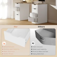 HOMCOM Desk with 8 Drawers, 55.1"W × 20.9"D × 29.5"H Modern Computer Desk for Office, Living Room, White(m-5)