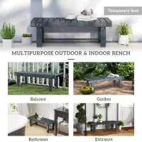 Outsunny Outdoor Garden Bench, Backless Patio Fir Wood Stool, Armless Loveseat, 43.25" x 15" x 13.75", Grey(m-7)