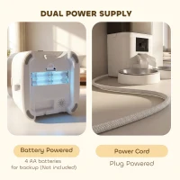 PawHut Automatic Cat Feeder with App Control Smart Cat Food Dispenser 10s Voice Recorder 6L(m-9)