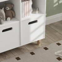 Qaba 3 Tier Kids Bookshelf with Two Drawers, for Bedroom, Kids Room, White(m-10)