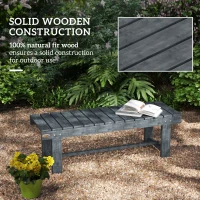 Outsunny Outdoor Garden Bench, Backless Patio Fir Wood Stool, Armless Loveseat, 43.25" x 15" x 13.75", Grey(m-5)