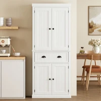 HOMCOM 72" Kitchen Pantry, Freestanding Storage Cabinet with Drawer, Doors, White(m-10)