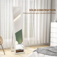 HOMCOM 15" x 62" Full Length Mirror for Bedroom, Free Standing Dressing Mirror, Wall Mirror for Living Room, White(m-9)