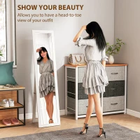HOMCOM 15" x 62" Full Length Mirror for Bedroom, Free Standing Dressing Mirror, Wall Mirror for Living Room, White(m-4)