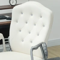 Vinsetto Vanity Office Chair, Velvet Computer Desk Chair with Swivel Wheels, Adjustable Height, Tilt Function, Off-White(m-9)