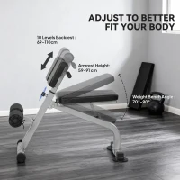 Soozier Roman Chair Back Extension Machine, Height Adjustable Hyperextension Bench, 38" x 26.8" x 27.2–43.3", Silver Tone(m-5)