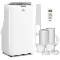 HOMCOM 14000 BTU Portable Air Conditioner, Inverter & Dual Hose AC Unit w/ Cool, Dehumidifier, Fan, for 700 Sq. ft, Window Kit(m-12)