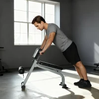 Soozier Roman Chair Back Extension Machine, Height Adjustable Hyperextension Bench, 38" x 26.8" x 27.2–43.3", Silver Tone(m-10)