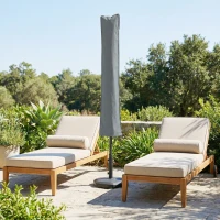 Outsunny Parasol Cover, Patio Cantilever Cover, Banana Umbrella Cover with Zipper, Grey(m-1)