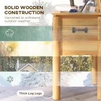 Outsunny 54-Qt Wooden Patio Cooler, Outdoor Cooler Table with Bottle Opener and 3 Handles, Natural(m-4)