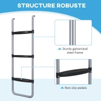 Soozier Trampoline Ladder Steel, 2/3 Steps Outdoor Trampoline Accessories, 38 Inch Length(m-5)