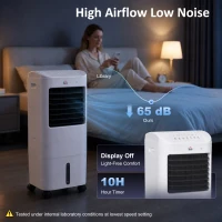 HOMCOM Cooling Fan for Bedroom with Ice Pack, Tower Fan with Remote Control, 3 Modes, 3 Speeds, 7.5H Timer, White(m-9)