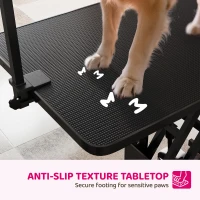 PawHut 43" L Hydraulic Dog Grooming Table, Z-Lift Height Adjustable Pet Grooming Table with Noose and Non-Slip Tabletop(m-7)