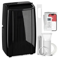 HOMCOM 14000 BTU 5-in-1 Portable Air Conditioner with Cool, Heat, Dehumidifier, Fan, Sleep, WiFi Voice Control, Black(m-11)