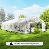 Outsunny Heavy Duty Party Tent, 20' x 40' Large Sun Shade Canopy Tent for Parties, Wedding, Events, BBQ Grill, White(m-3)