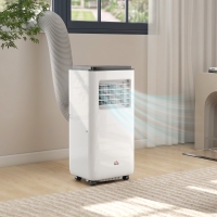 HOMCOM 10,000 BTU Moible Air Conditioner 440 Sq. Ft., Dehumidifier Fan Auto Sleep with 24H Timer On/Off, Window Kit, White