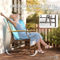 Outsunny Outdoor 2-Person Glider Bench, Outside Glider Swing Chair Loveseat with Table, Steel Frame, Blue(m-4)