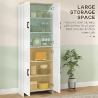 HOMCOM 67" 4-Door Kitchen Pantry Cabinet, Freestanding Storage Cabinet Cupboard with Adjustable Shelves, White(m-4)