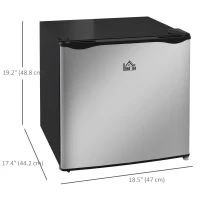 HOMCOM 1.1 Cu. Ft. Mini Freezer, Compact Upright Freezer with Reversible Door, Removable Shelf, Adjustable Temperature, Silver(m-3)