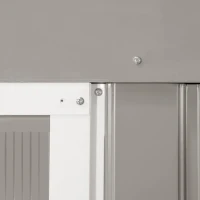 Outsunny 11' x 13' Practical Backyard Garden Storage Tool Shed Double Sliding Door 4 Ventilation Slots, Light Grey(m-14)