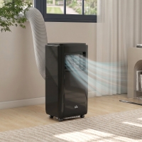 HOMCOM 10,000 BTU Moible Air Conditioner 440 Sq. Ft., Dehumidifier Fan Auto Sleep with 24H Timer On/Off, Window Kit, Black
