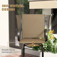 Outsunny Outdoor Bar Stools Set of 2, 360° Swivel Bar Height Chairs, 26.8" x 29.5" x 48.4", Tan(m-4)