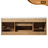 Double Sink Bathroom Vanity with Integrated SMC Top, Wall-Mounted Floating Cabinet for 2 People, 59.5'' L x 20'' W x 25.5'' H, Wood(m-4)