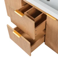 Single Sink Wall-Mounted Bathroom Vanity with SMC Top, Stylish Bathroom Cabinet with U-Shaped Drawers, 47'' L x 19.5'' W x 23.5'' H, Wood(m-12)