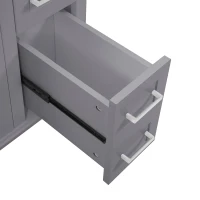 Free-Standing Bathroom Vanity with Ceramic Undermount/Drop-In Sink, Modern Storage Cabinet for Small Condos, 30'' L x 18'' W x 34'' H, Grey(m-10)