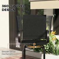 Outsunny Outdoor Bar Stools Set of 2, 360° Swivel Bar Height Chairs, 26.8" x 29.5" x 48.4", Black(m-4)