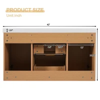 Single Sink Bathroom Vanity with SMC Integrated Sink, Wall-Mounted Floating Cabinet for Contemporary Homes, 42'' L x 19.5'' W x 23.5'' H, Wood(m-4)