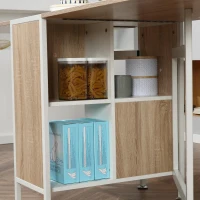 HOMCOM Multi-use Space Saving Folding Dining Table with Hideaway Shelves for Kitchen, Dining, Study and Office(m-12)