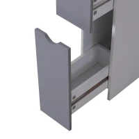 HOMCOM Tall Bathroom Storage Cabinet, Narrow Bathroom Cabinet with Drawers and Open Shelves for Small Spaces, White and Grey(m-11)