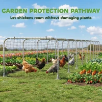 PawHut Extra Long Chicken Tunnel for Outside, 354" x 39" Galvanized Steel Chicken Run for 10-15 Chickens or Ducks(m-6)