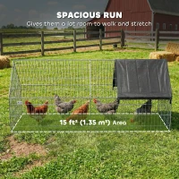 PawHut Metal Chicken Coop with UV-Resistant Cover for Hens, Rabbits, Ducks, Geese, 71" x 29.5" x 29.5", Black(m-4)