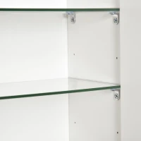 kleankin Wall Mount Medicine Cabinet, 5-tier Lockable Bathroom Cabinet with 2 Keys and Adjustable Shelves, White(m-11)