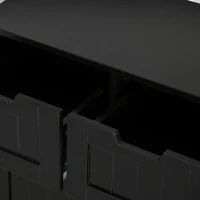 kleankin Bathroom Cabinet, Bathroom Storage Cabinet with 2 Drawers, Adjustable Shelf for Living Room, Entryway, Black(m-11)