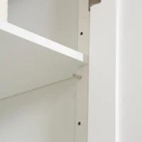 kleankin Tall Bathroom Cabinet, Freestanding Storage Organizer with Adjustable Shelves and Cupboards, 15" x 13" x 63", White(m-11)
