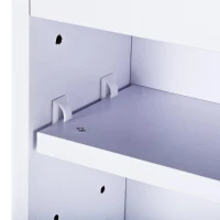 HOMCOM Bathroom Mirror Cabinet, Wall-Mounted Storage Organizer with Double Doors, Adjustable Shelf, White(m-11)