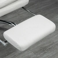 Vinsetto Executive Office Chair with 6-Point Massag, Microfibre Reclining Computer Chair with Footrest, Cream White(m-11)
