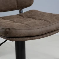 HOMCOM Bar Stools Set of 2, Swivel Counter Height Barstools with Adjustable Height, Back and Footrest, PU Leather Bar Chairs(m-9)