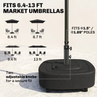 Outsunny Patio Umbrella Base Outdoor Umbrella Stand with Wheels for 1.5"/1.9" Umbrella Poles(m-5)