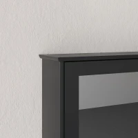 kleankin Bathroom Mirror Cabinet, Wall Mounted Medicine Cabinet with Door and Shelves, Black(m-12)