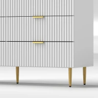 HOMCOM Modern Chest of Drawers 6 Drawer Dresser for Bedroom with Gold Legs and Handles, White(m-12)