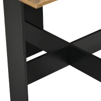 HOMCOM Drop Leaf Dining Table Wood Folding Table Multi-Use Side Table Dining Desk Space Saving Table, Rustic Brown and Black(m-11)