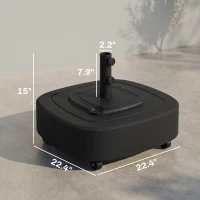 Outsunny Patio Umbrella Base Outdoor Umbrella Stand with Wheels for 1.5"/1.9" Umbrella Poles(m-3)