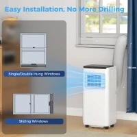 HOMCOM 10000 BTU Portable 4-in-1 Air Conditioner with Cool, Dehumidifier, Fan, Sleep, WiFi Voice Remote Control, White(m-9)