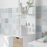 HOMCOM Tall Bathroom Storage Cabinet, Narrow Bathroom Cabinet with Drawers and Open Shelves for Small Spaces, Natural Wood(m-9)