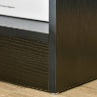 HOMCOM Modern Side Table with Drawer and Storage Shelf, End Table for Living Room, Black Wood Grain(m-9)